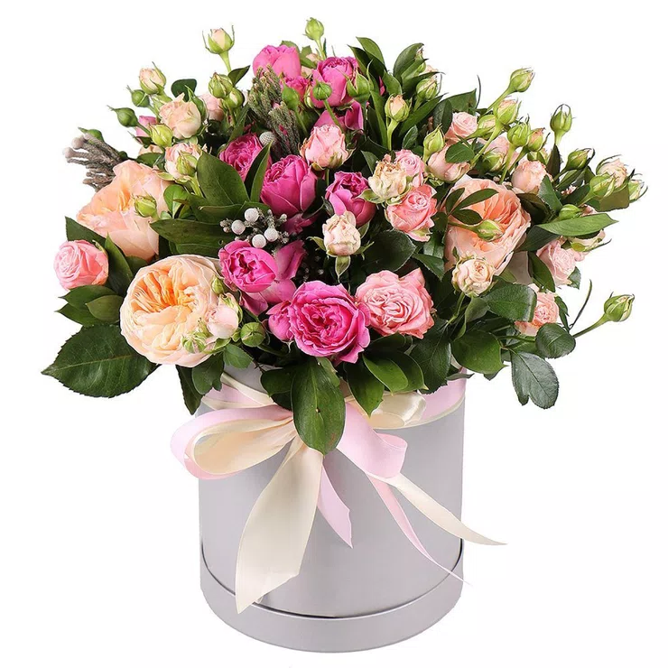 Roses in box 15 pcs Juliet – flower delivery in Sao Vicente