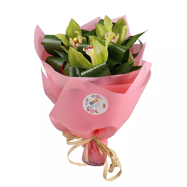 A bouquet with orchid – flower delivery in Alma-Ata