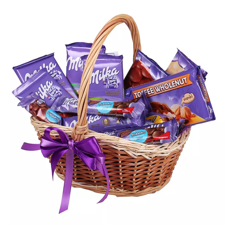 Milka-корзина шоколада – доставка цветов в Гаага