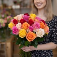 15 multicolored roses Ri