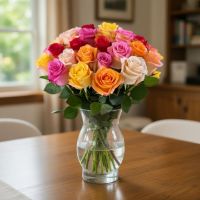 15 multicolored roses Ri