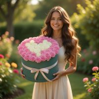 Розы в коробке Сердечный сюрприз 35шт Эйлат