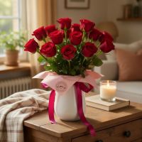 Букет цветов 15 красных роз Вайсентурм