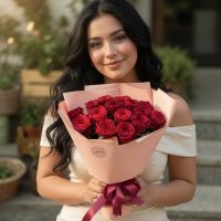 Букет цветов 15 красных роз Дадлей