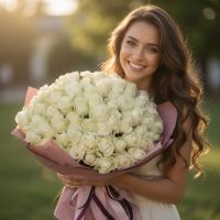 Букет 101 біла троянда Манчестер