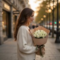 25 white roses Abu-Dabi