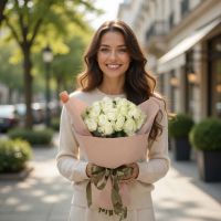 25 white roses Abu-Dabi