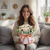 Box with roses and orchids Danilovka