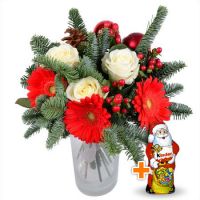 Christmas tree bouquet+Chocolate Santa Claus Odessa