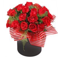 Red roses in a hat box Anchorage