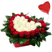 Сердце с розами + шарик в подарок Одесса