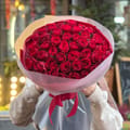 51 red roses Kenia + packaging, Paris