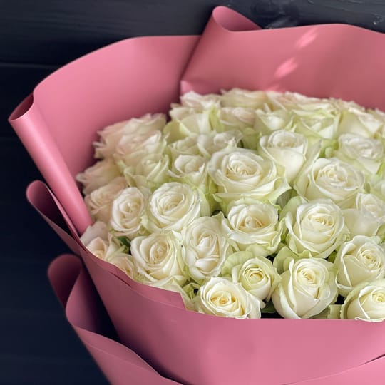 51 white roses – flower delivery in Newcastle (Great Britain)