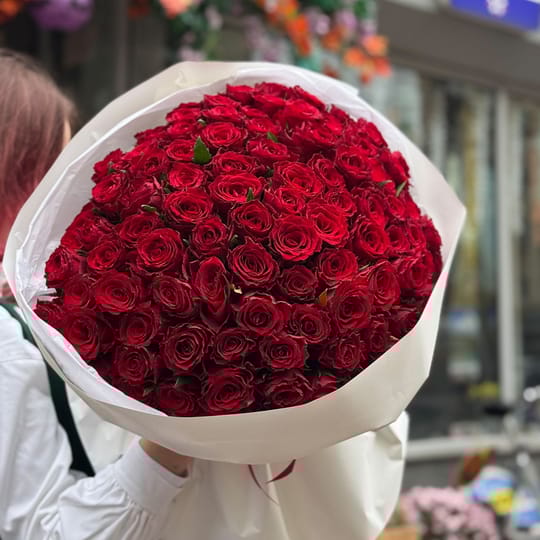 101 червона троянда Кенія – доставка квітів у Виноградар