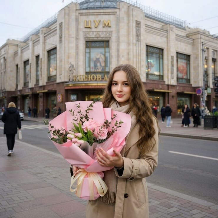 Pink hydrangea with tulips – flower delivery in Vilshofen