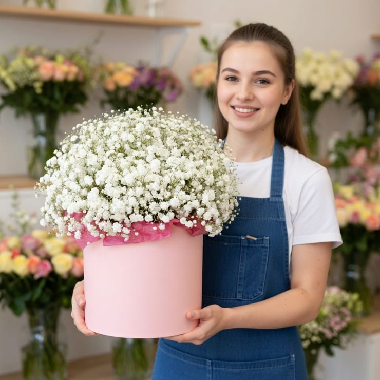 Гипсофила в коробке – доставка цветов в Макон