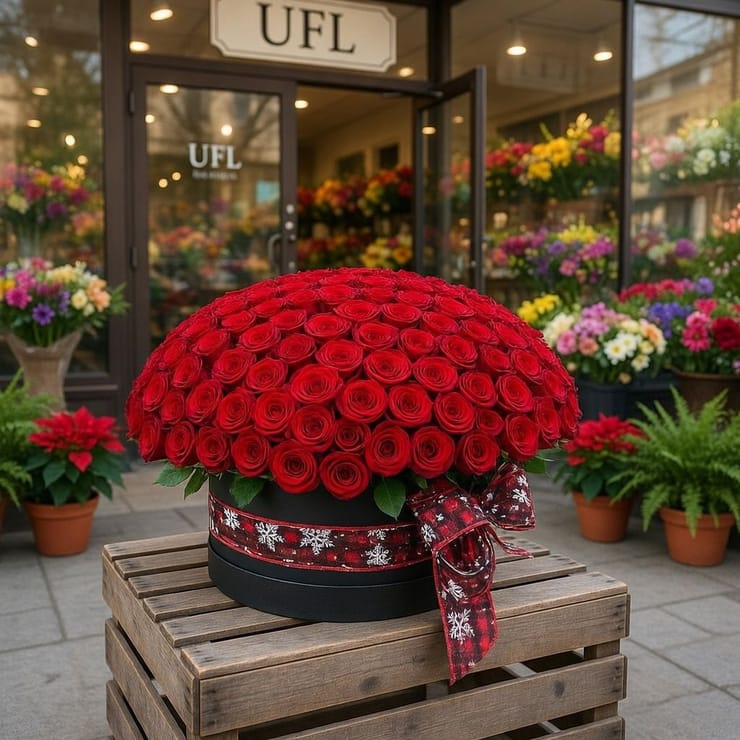 201 червона троянда в коробці – доставка квітів у Дружба (Казахстан)