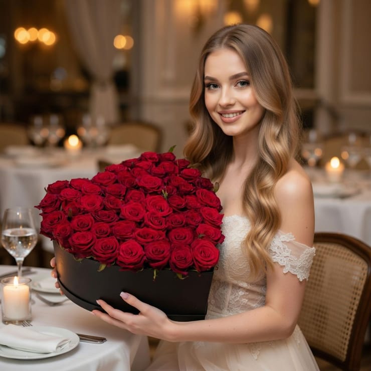 51 red roses in a box – flower delivery in New Haven