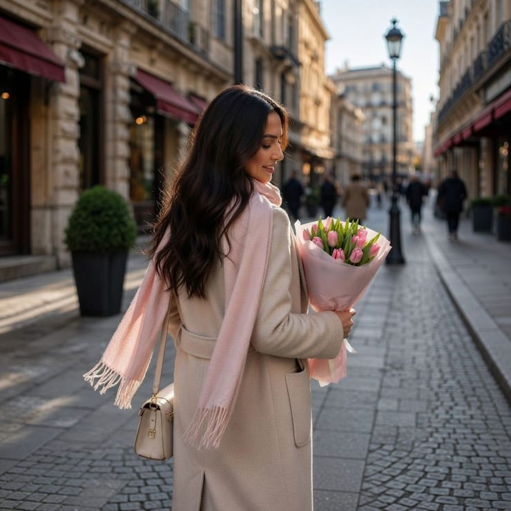  15 білих і рожевих тюльпанів – доставка квітів у Выгода
