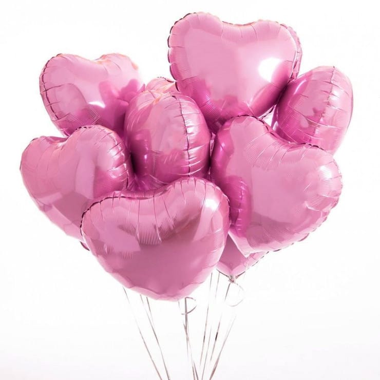 7 foil hear balloons – flower delivery in Kahovka