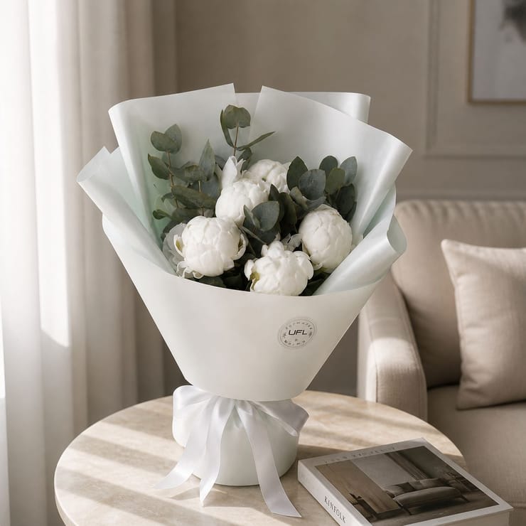 7 white peonies – flower delivery in Remetschwil