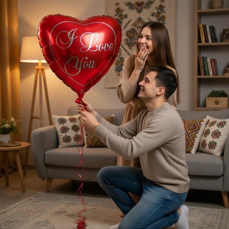Heart balloon Love You – flower delivery in Kokshetau