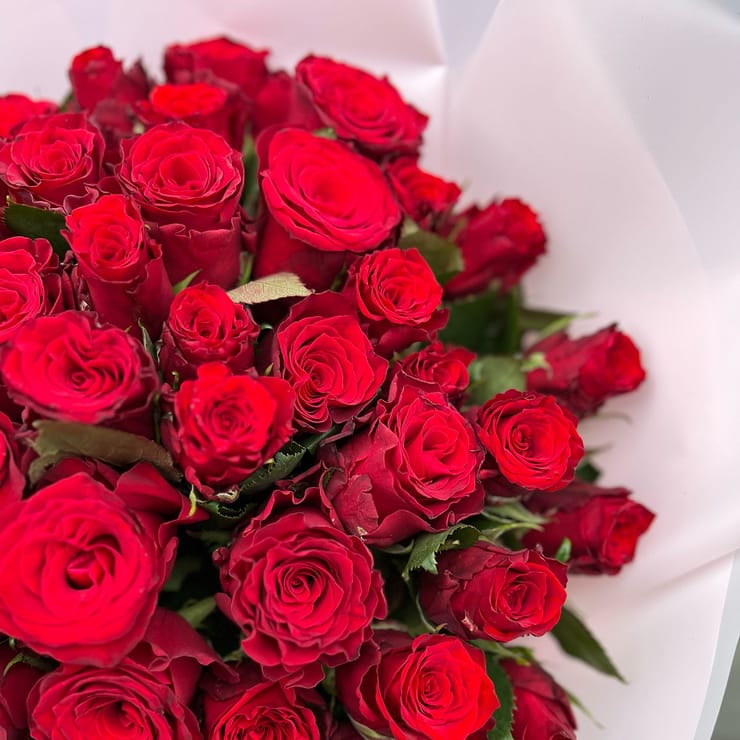Акція! 51 червона троянда – доставка квітів у Червоноармійськ