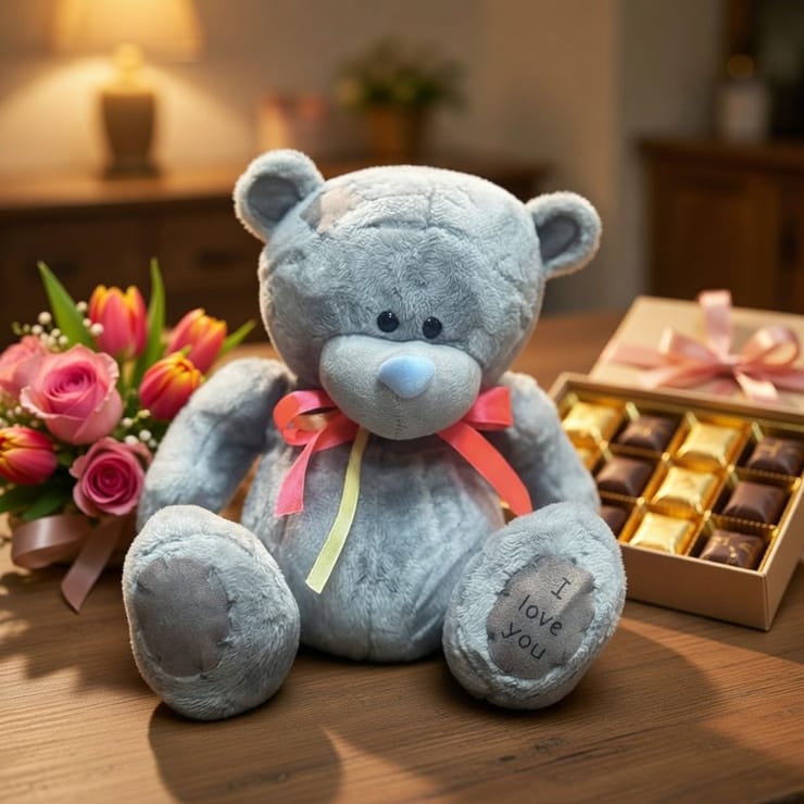 Teddy I love u – flower delivery in Schuchinsk