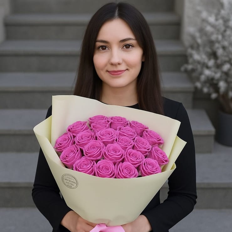 Букет 25 розовых роз – доставка цветов в Фано