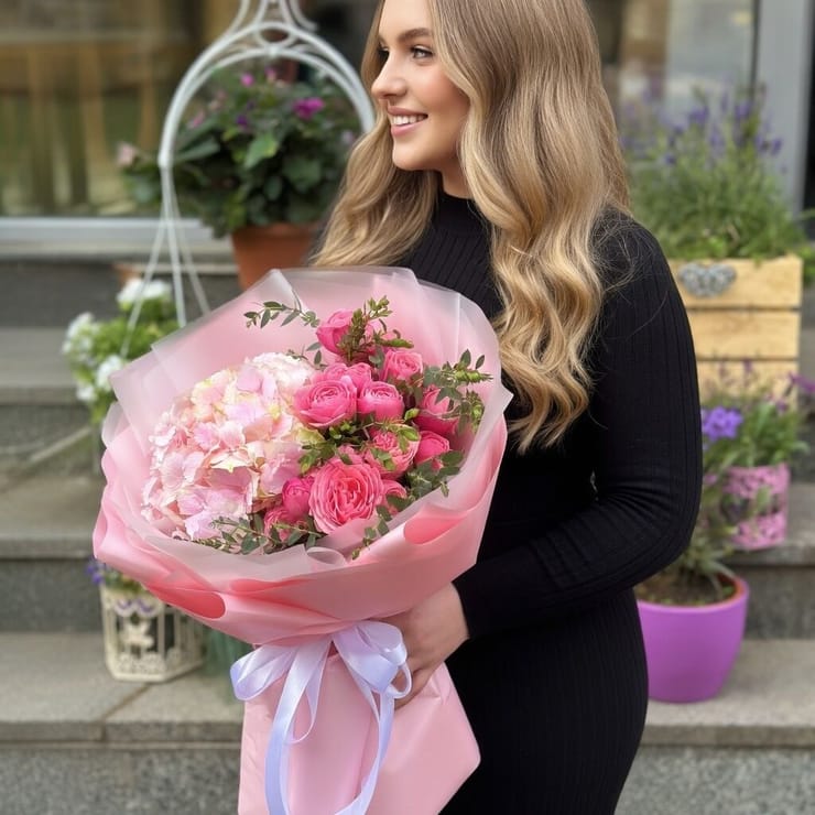 Букет з гортензією Чарівні моменти – доставка квітів у Пилтсамаа