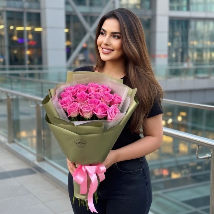 15 pink roses – flower delivery in Capesterre Belle Eau