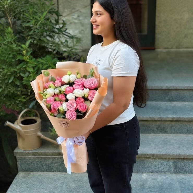 Букет Рожева фантазія – доставка квітів у Рур