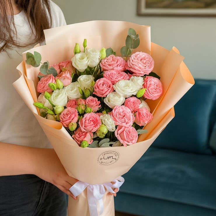 Букет Рожева фантазія – доставка квітів у Червоноармійськ