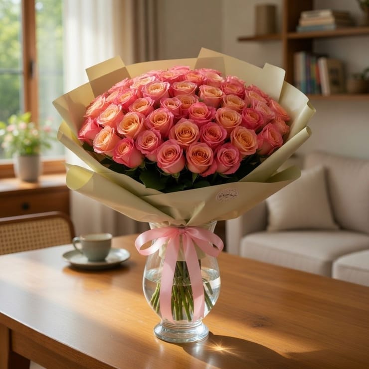 51 coral roses – flower delivery in Boynton Beach