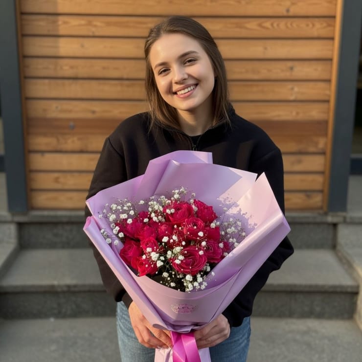 Pink marvel 7 roses – доставка цветов в Pompey (Egypt)