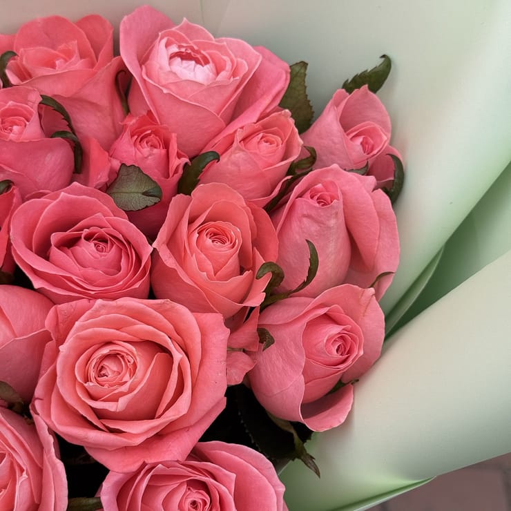 Букет 21 коралова троянда – доставка квітів у Новоселівка