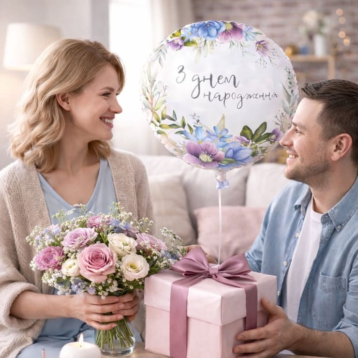 Шарик фольгированный З Днем народження – доставка цветов в Запорожье