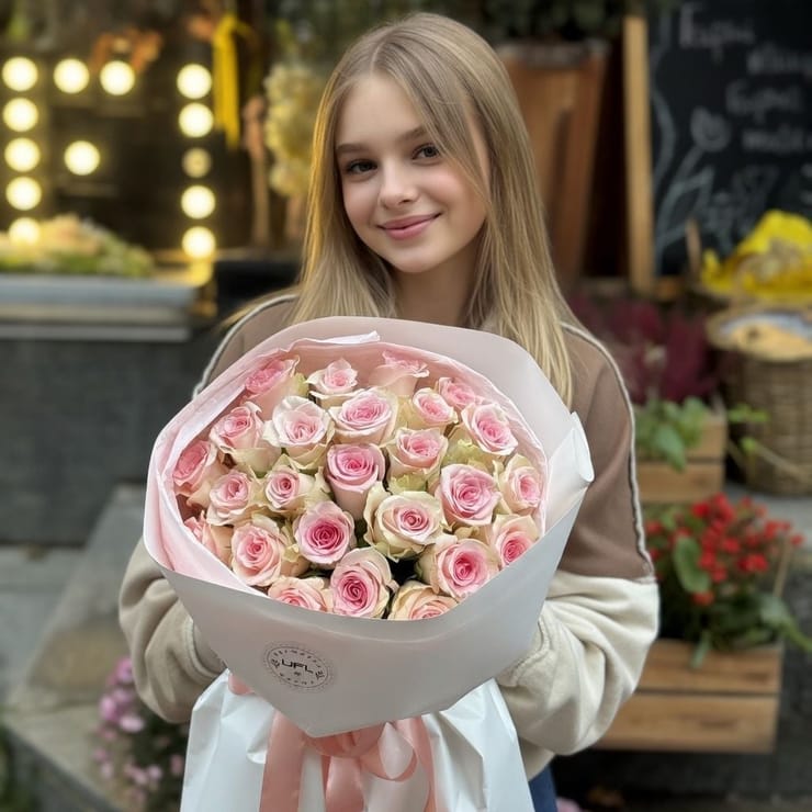 25 розовых роз Кения – доставка цветов в Червонопартизанск