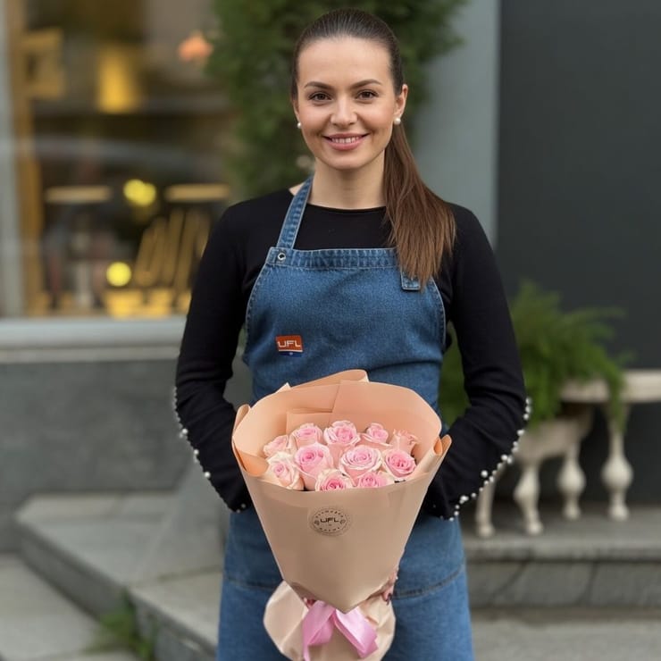 11 розовых роз Кения – доставка цветов в Нижнее