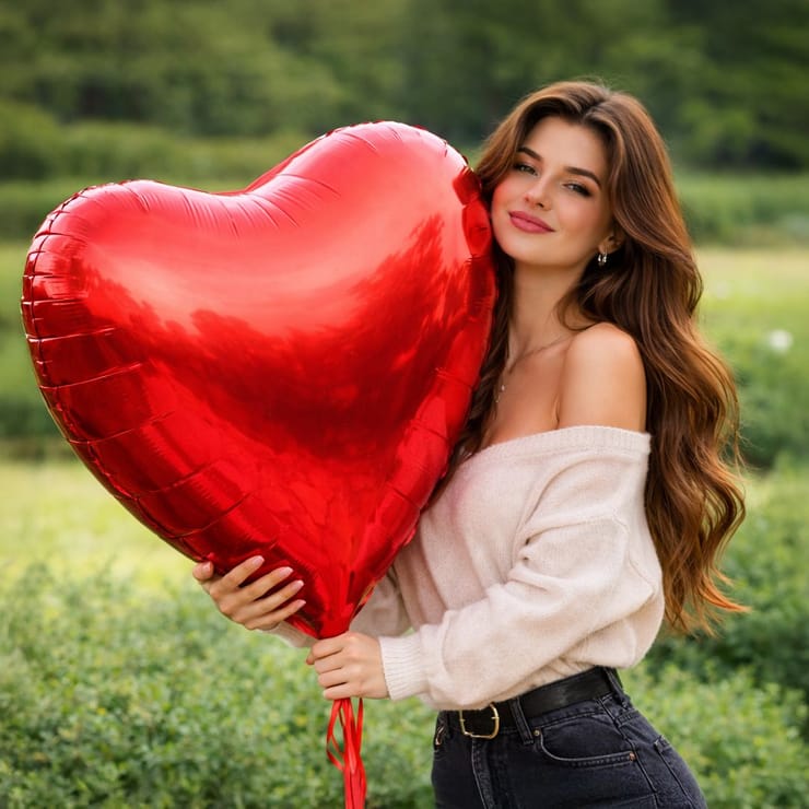 Гелієва кулька Велике серце – доставка квітів у Хургада
