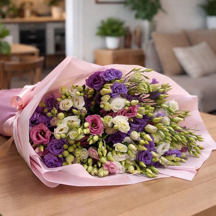 Bouquet of 25 mixed eustomas – flower delivery in Zimogore