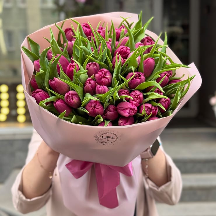 51 peony tulips – flower delivery in Kyiv (Kiev)