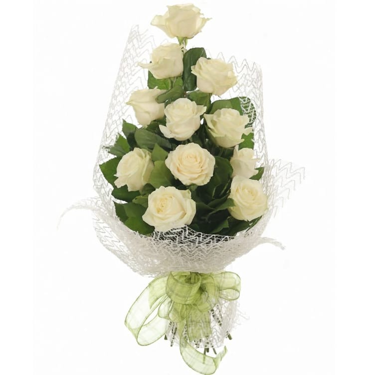13  white roses - White night – flower delivery in Pazardzhik