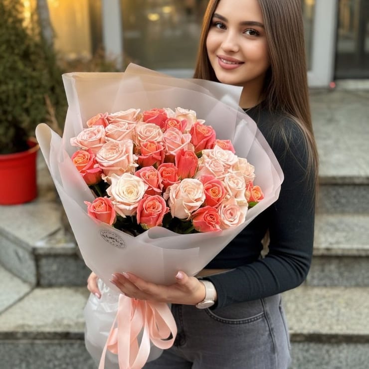 Букет цветов 29 роз Парижские тайны – доставка цветов в Балаклава