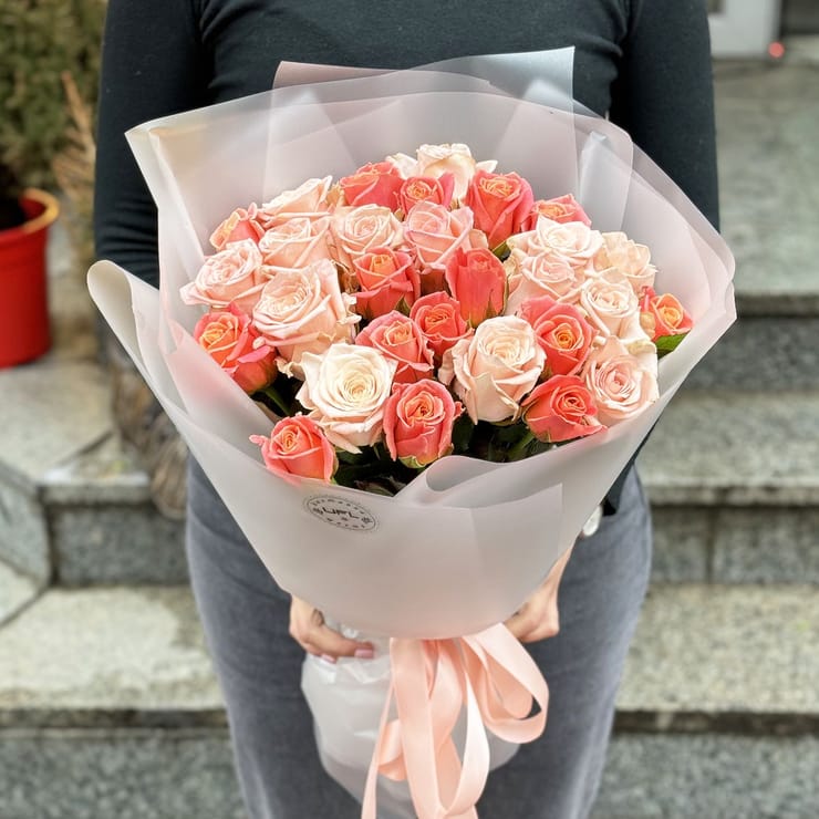 Букет цветов 29 роз Парижские тайны – доставка цветов в Дунаевцы