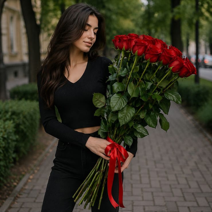 25 roses 100 cm – flower delivery in Cork (Ireland)