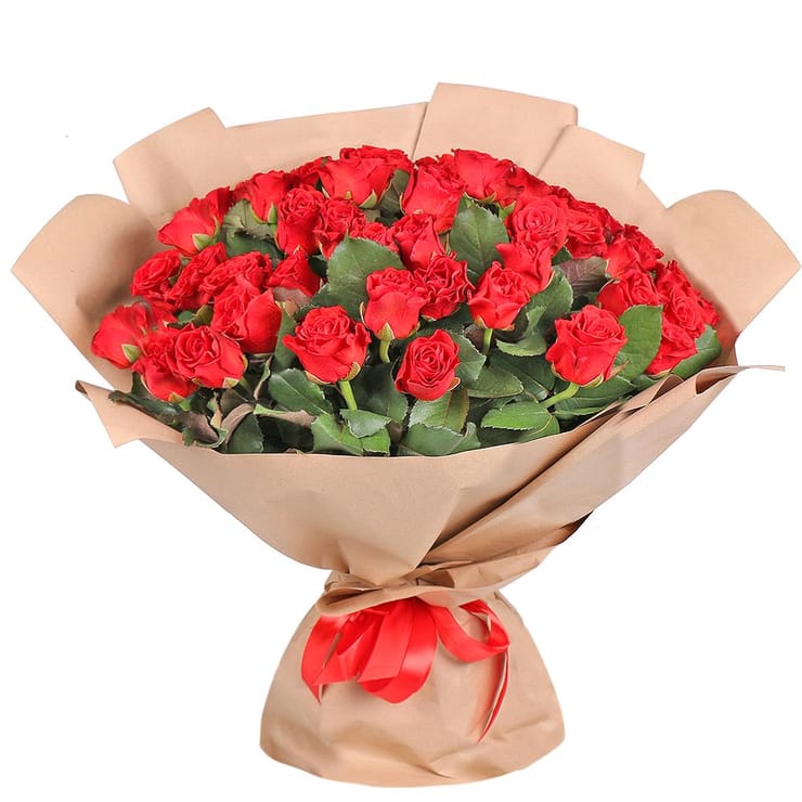51 red roses – flower delivery in Volnyansk
