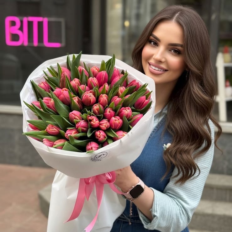 51 тюльпан Columbus – доставка квітів у Оболонський район