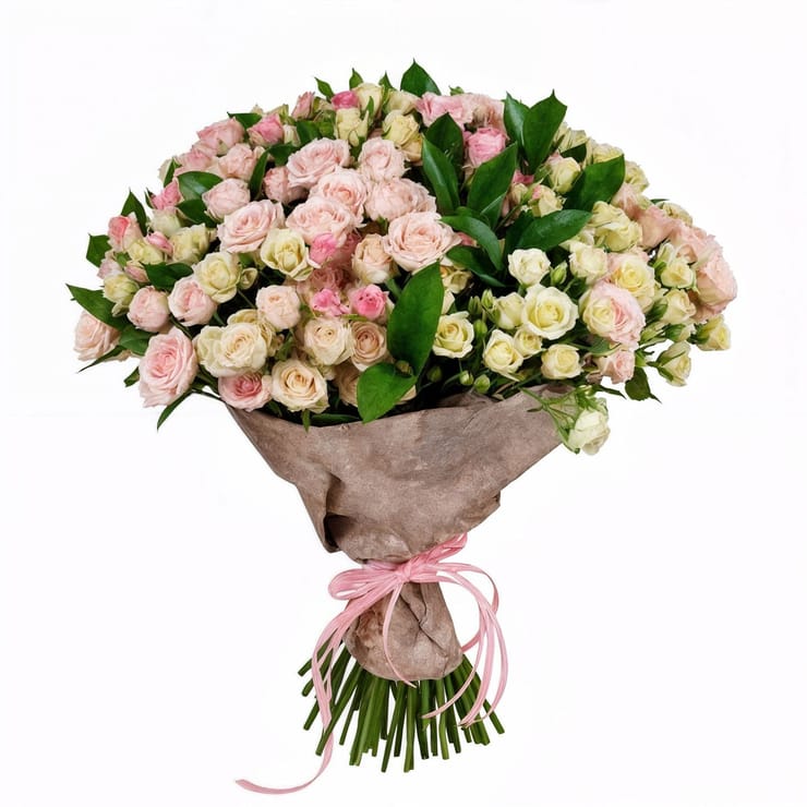 Pink and white (of shrub roses) – flower delivery in Manaus