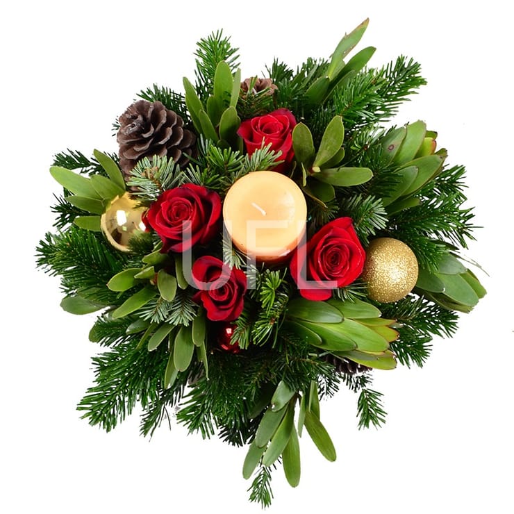Новорічна композиція – доставка квітів у Ретимно